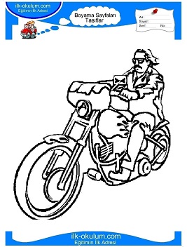 Çocuklar İçin Motor Boyama Sayfaları 